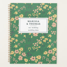 Moderne Boho Groene Bloemige Bruiloft Planner