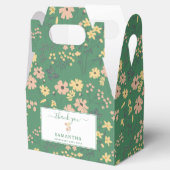 Moderne Boho groene bloempatroon Bedankdoosjes (Geopend)