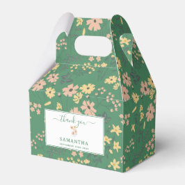 Moderne Boho groene bloempatroon Bedankdoosjes