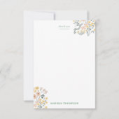Moderne Boho groene bloempatroon Bedankkaart (Voorkant)