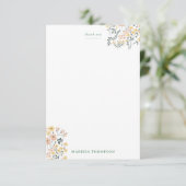 Moderne Boho groene bloempatroon Bedankkaart (Staand voorkant)