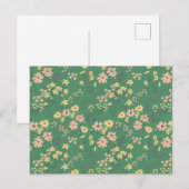 Moderne Boho groene bloempatroon Briefkaart (Voorkant / Achterkant)