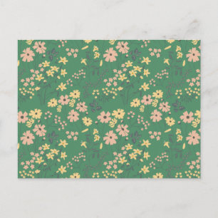 Moderne Boho groene bloempatroon Briefkaart