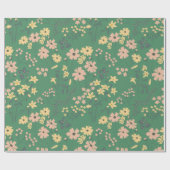 Moderne Boho groene bloempatroon Cadeaupapier (Vlak)