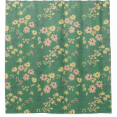 Moderne Boho groene bloempatroon Douchegordijn (Voorkant)