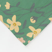 Moderne Boho groene bloempatroon Fleece Deken (Hoek)