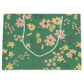 Moderne Boho Groene Bloempatroon Groot Cadeauzakje (Voorkant)