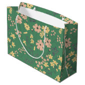 Moderne Boho Groene Bloempatroon Groot Cadeauzakje (Achterkant Gekanteld)