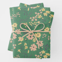 Moderne Boho groene bloempatroon