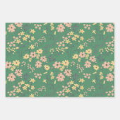 Moderne Boho groene bloempatroon Inpakpapier Vel (Voorkant)