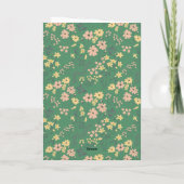 Moderne Boho groene bloempatroon Kaart (Achterkant)