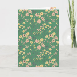 Moderne Boho groene bloempatroon Kaart