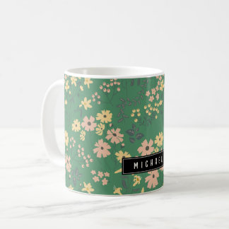 Moderne Boho groene bloempatroon Koffiemok
