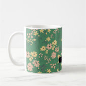 Moderne Boho groene bloempatroon Koffiemok (Links)