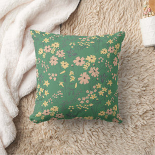 Moderne Boho Groene Bloempatroon Kussen