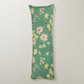 Moderne Boho groene bloempatroon Lichaamskussen (Achterkant (Verticaal))