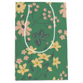 Moderne Boho groene bloempatroon Medium Cadeauzakje (Voorkant)