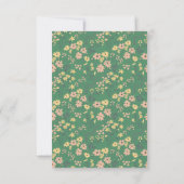Moderne Boho groene bloempatroon Notitiekaartje (Achterkant)