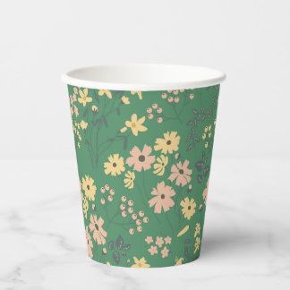 Moderne Boho groene bloempatroon Papieren Bekers