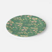 Moderne Boho Groene Bloempatroon Papieren Bordje (Gekanteld)