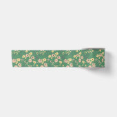 Moderne Boho groene bloempatroon Satijnen Lint (Voorkant)