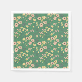 Moderne Boho groene bloempatroon Servet