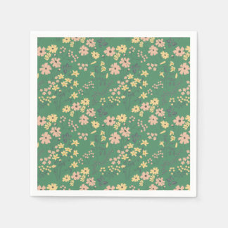 Moderne Boho groene bloempatroon Servet