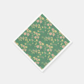 Moderne Boho groene bloempatroon Servet (Hoek)