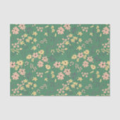 Moderne Boho Groene Bloempatroon Tissuepapier (Voorkant)