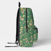 Moderne Boho Groene Bloemstuk Aangepaste Naam Bedrukte Rugzak (Links)