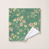 Moderne Boho Groene Bloemstukken Huisdecoratie Bad Handdoek (Wasdoekje)