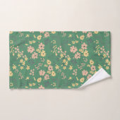 Moderne Boho Groene Bloemstukken Huisdecoratie Bad Handdoek (Handdoek)