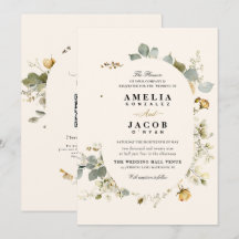 Moderne Boho Groene QR Code RSVP Huwelijk