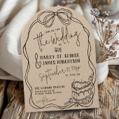 Moderne boho hand getrokken boog KRAFT retro bruil Kaart