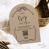 Moderne boho hand getrokken boog KRAFT retro bruil Kaart