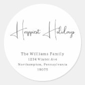 Moderne Boho Happiest Feestdagen Envelope Seals Ronde Sticker (Voorkant)