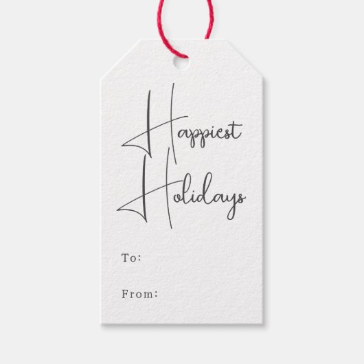 Moderne Boho Happiest Feestdagen van en naar Cadeaulabel (Voorkant)