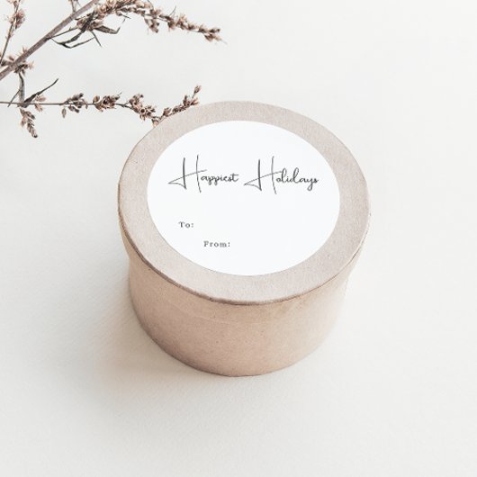 Moderne Boho Happiest Feestdagen van Ronde Sticker