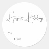 Moderne Boho Happiest Feestdagen van Ronde Sticker (Voorkant)
