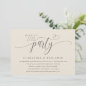 Moderne Boho Happily Ever After Ontvangstfeest Kaart (Staand voorkant)