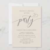 Moderne Boho Happily Ever After Ontvangstfeest Kaart (Voorkant)