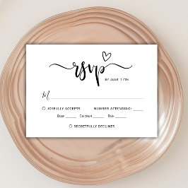 Moderne Boho Hart Kalligrafie Script Trouwen RSVP
