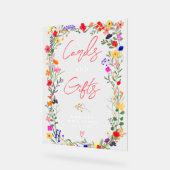 Moderne boho heldere wilde bloemen bruids teken acryl bord (Hoek)