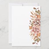 Moderne Boho Herfst Bloemige Bruiloft Kaart (Achterkant)