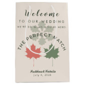 Moderne Boho Herfst Bruiloft Welkom Favor Medium Cadeauzakje (Voorkant)