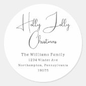 Moderne Boho Holly Jolly Kerstenvelop Seals Ronde Sticker (Voorkant)