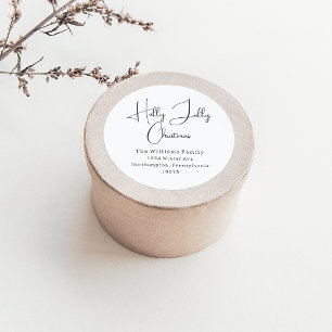 Moderne Boho Holly Jolly Kerstenvelop Seals Ronde Sticker