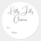Moderne Boho Holly Jolly Kerstmis tot vanaf Ronde Sticker (Voorkant)