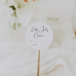 Moderne Boho Holly Jolly Kerstmis tot vanaf Ronde Sticker