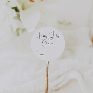Moderne Boho Holly Jolly Kerstmis tot vanaf Ronde Sticker